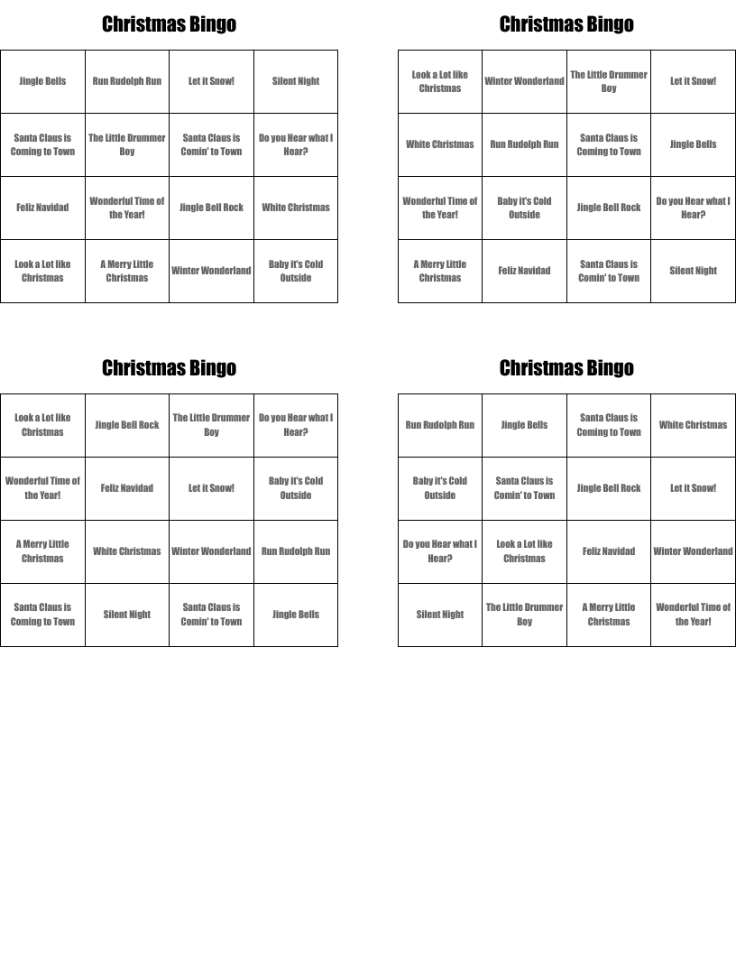 Christmas Bingo