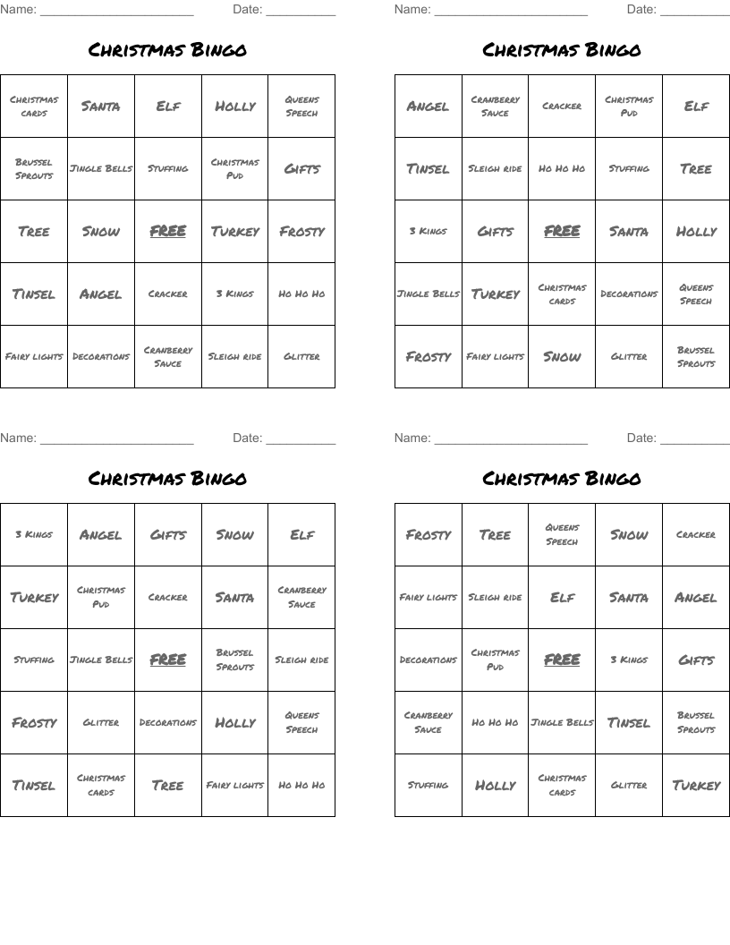 Christmas Bingo