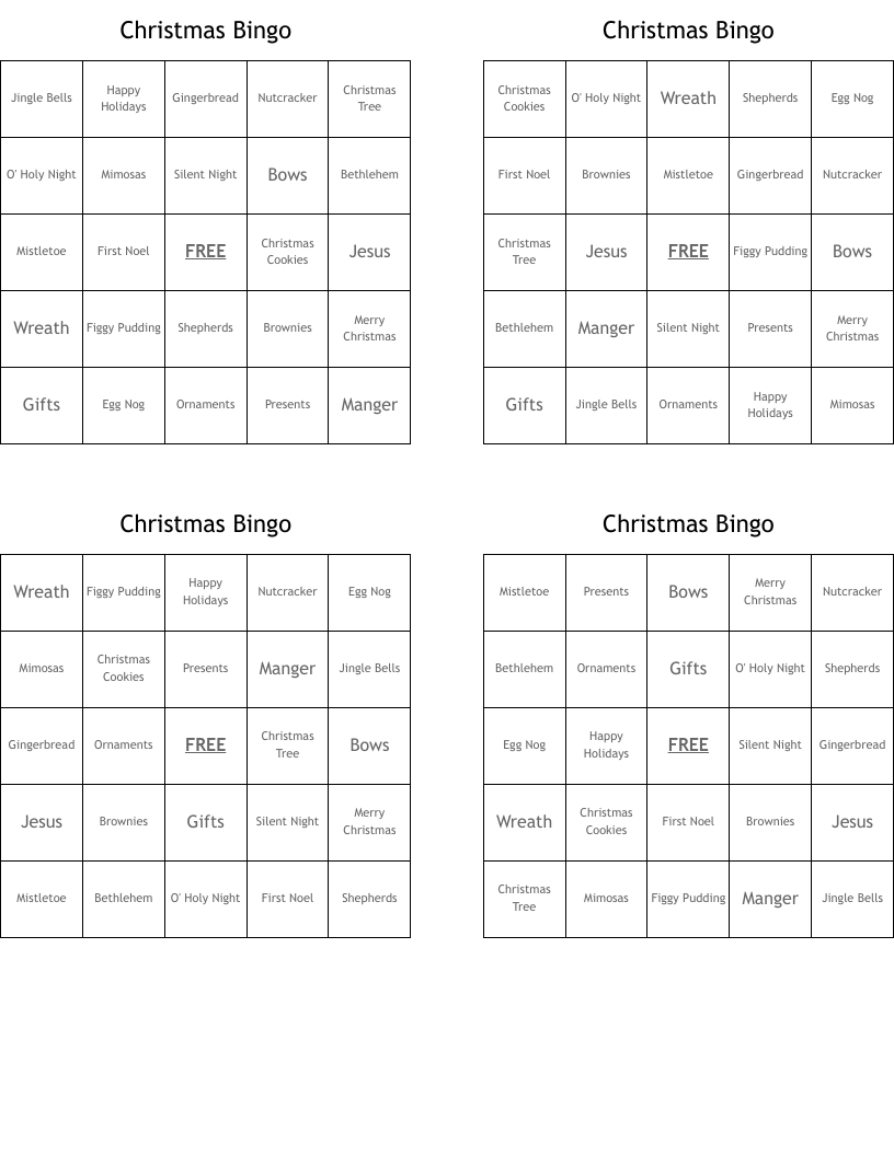 Christmas Bingo