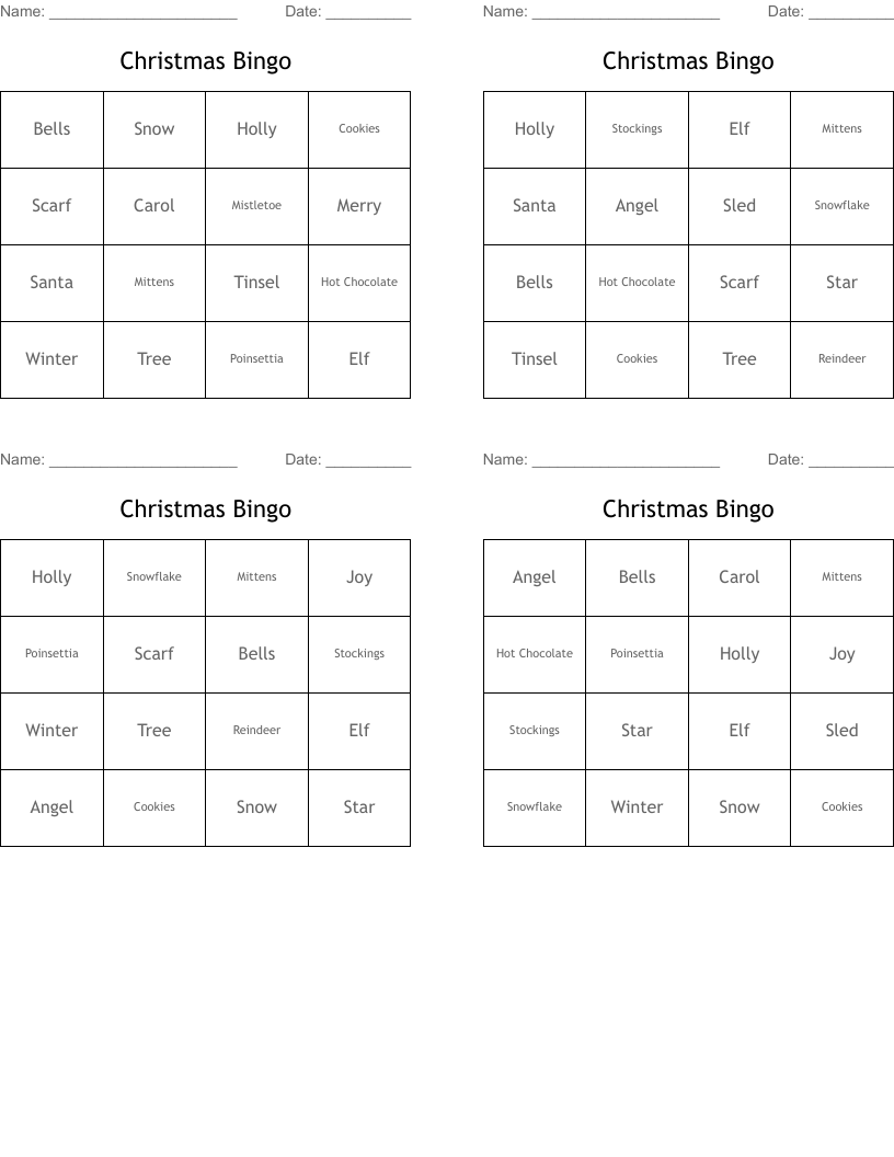 Christmas Bingo