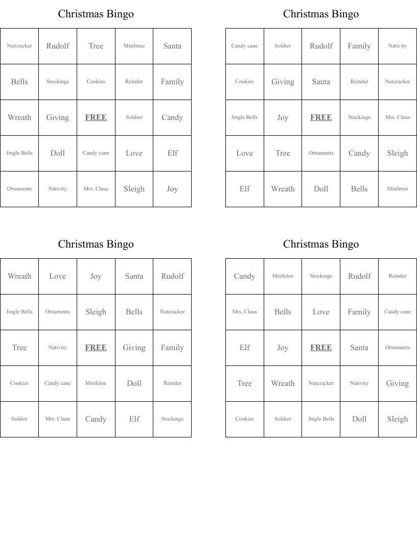 Christmas Bingo