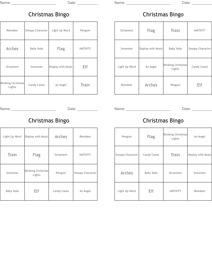 Christmas Bingo