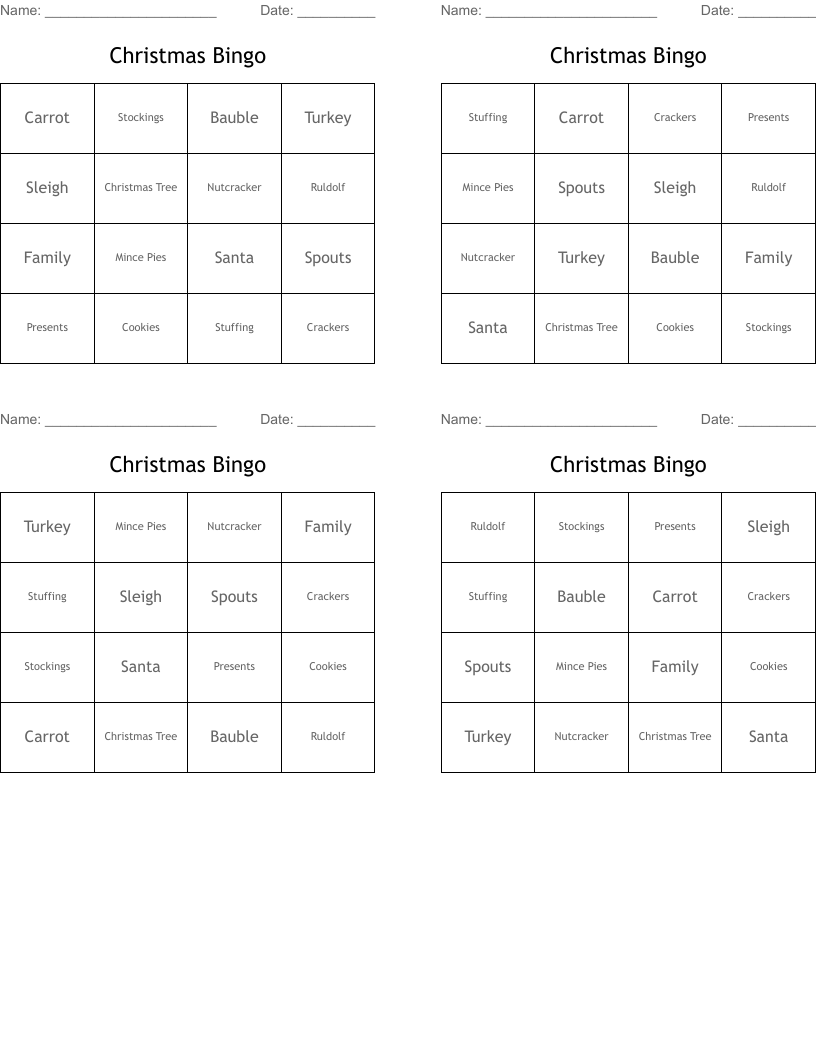 Christmas Bingo
