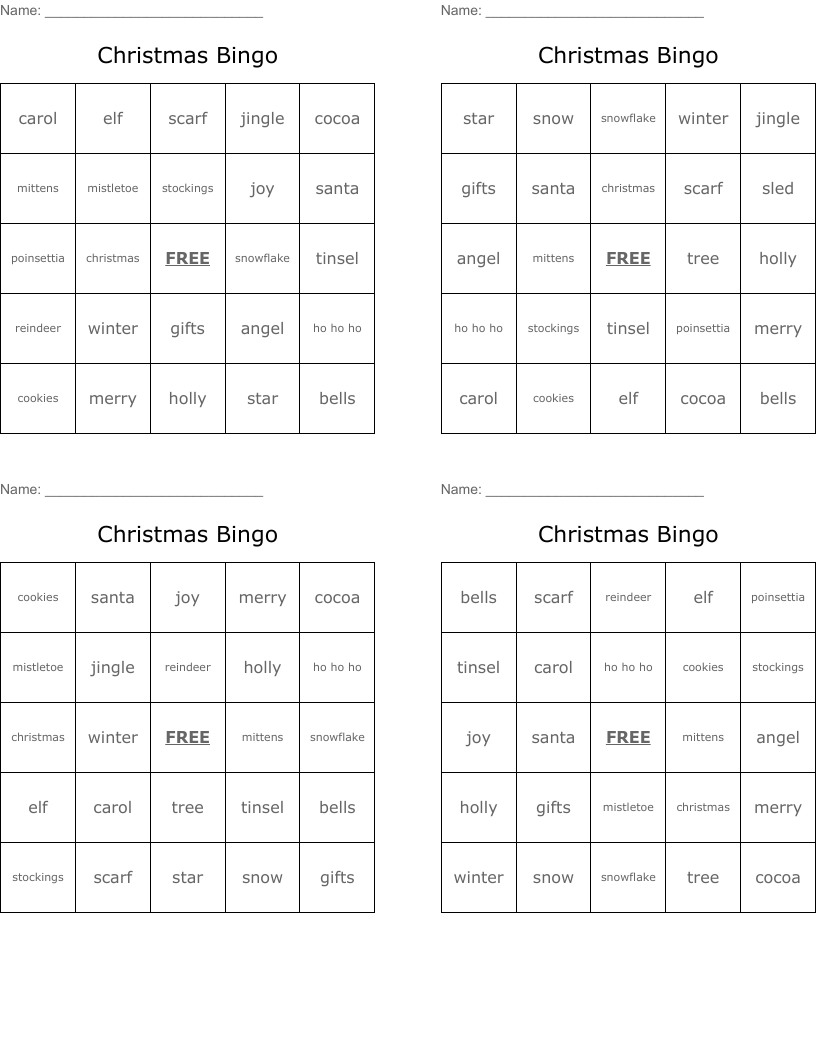 Christmas Bingo