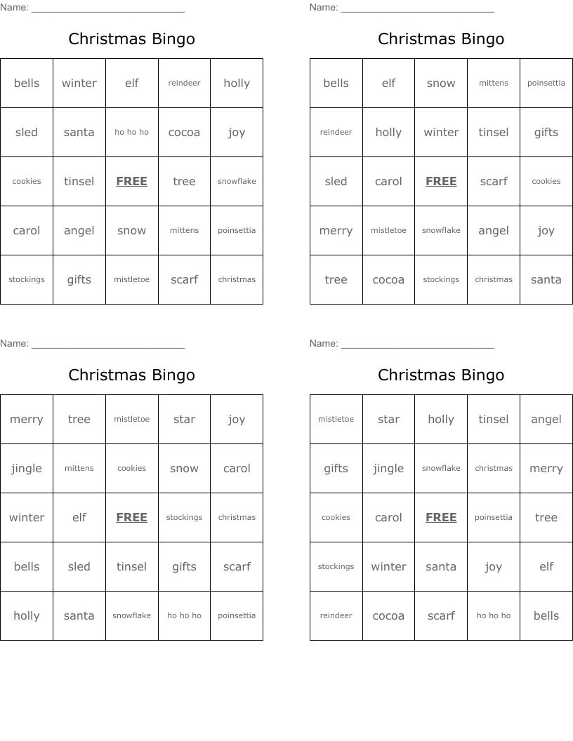 Christmas Bingo