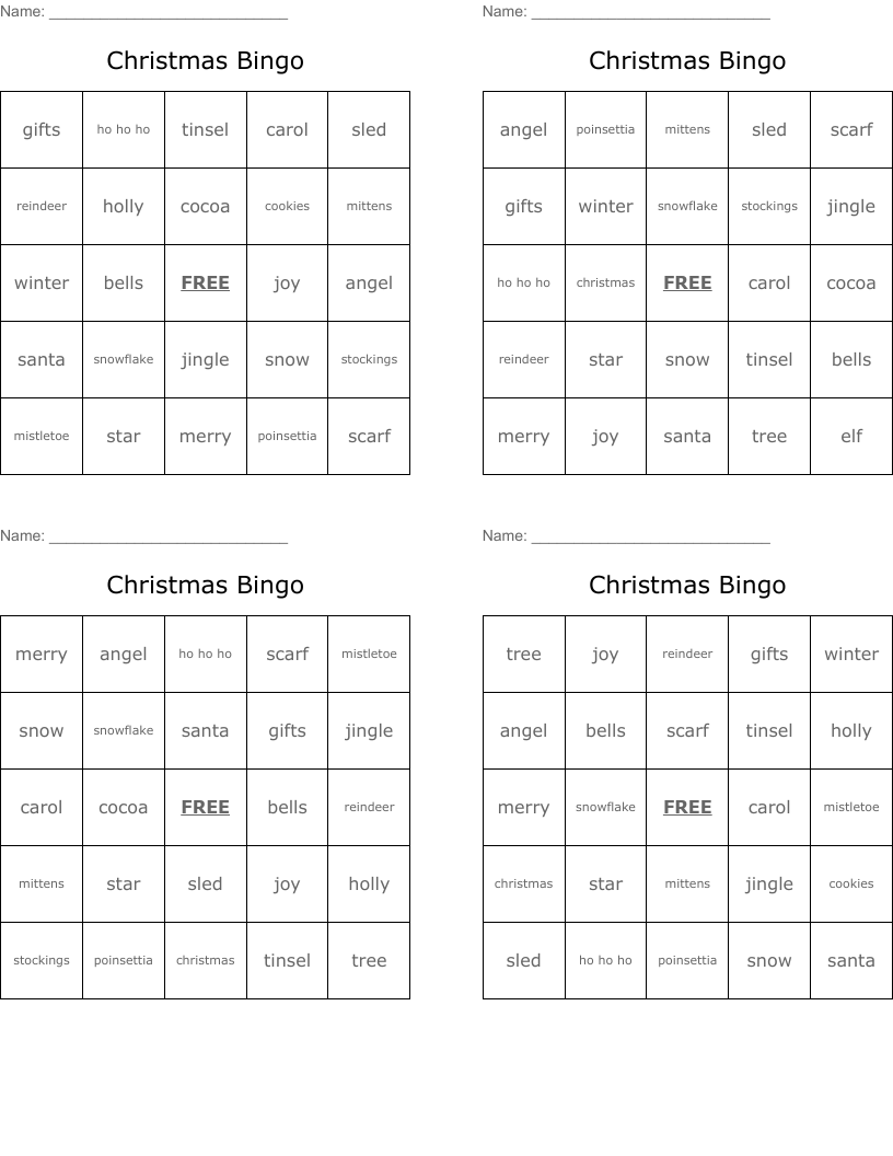 Christmas Bingo
