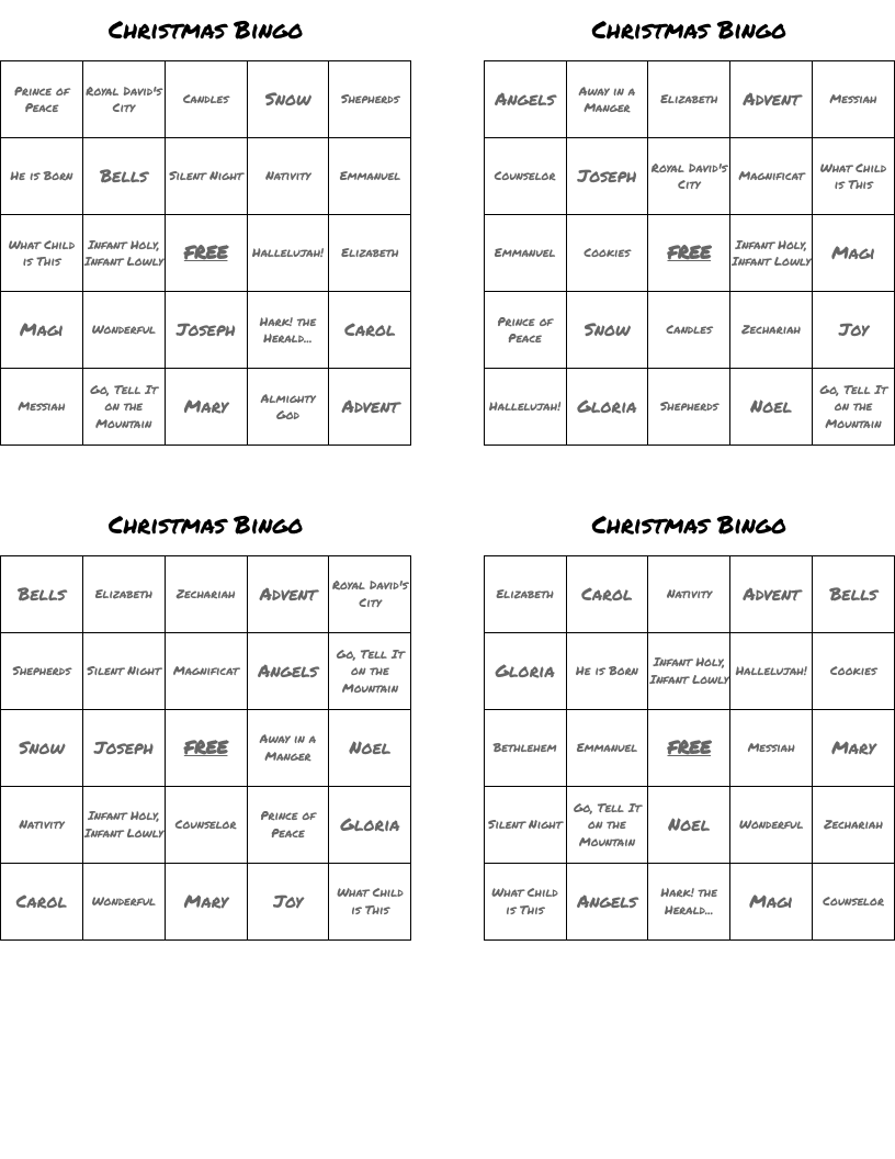 Christmas Bingo