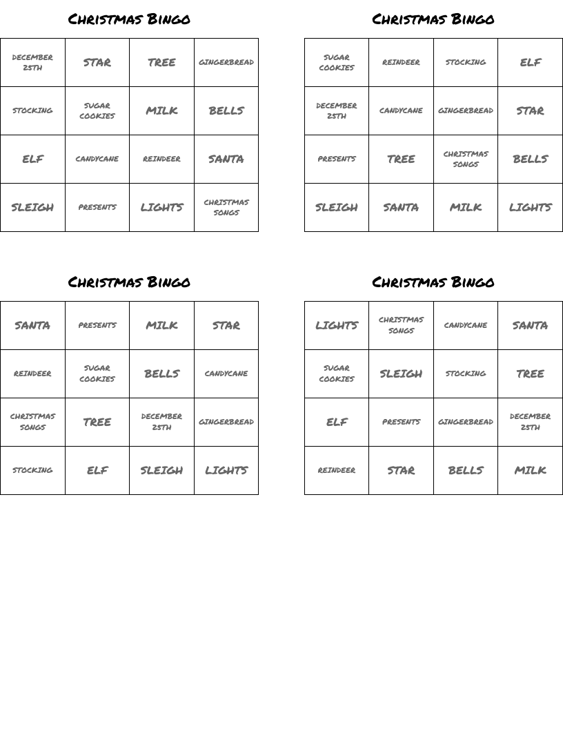 Christmas Bingo