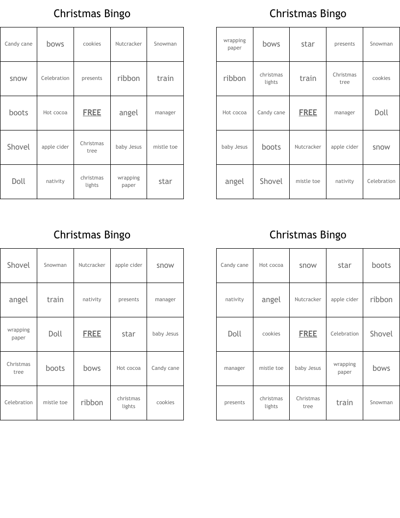 Christmas Bingo