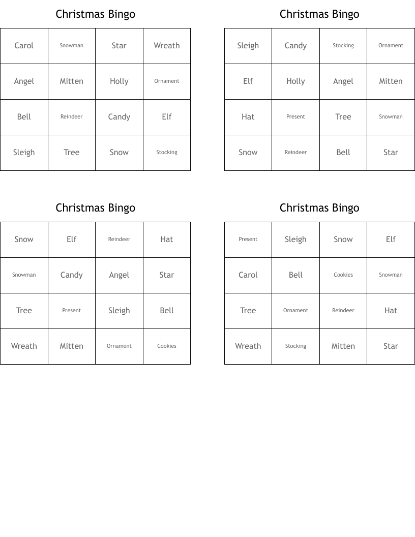 Christmas Bingo