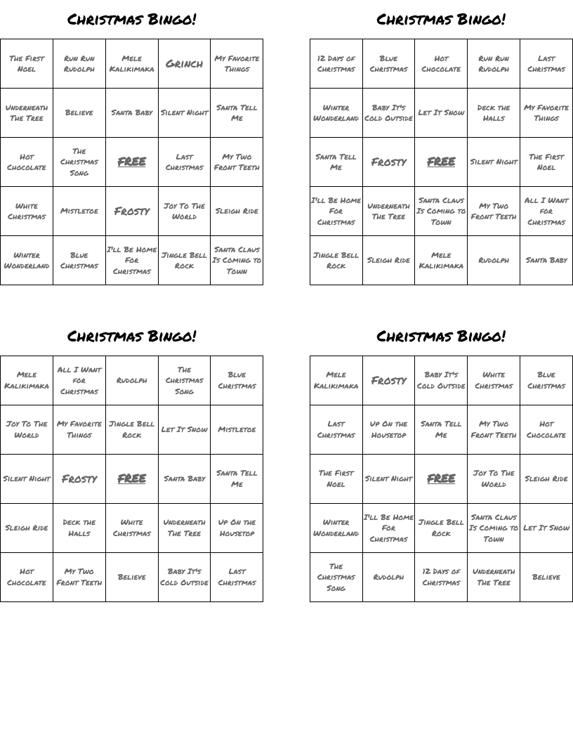 Christmas Bingo!