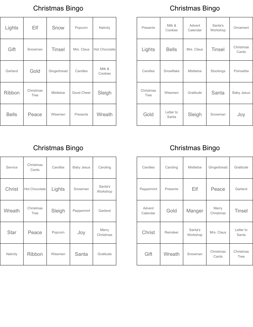 Christmas Bingo