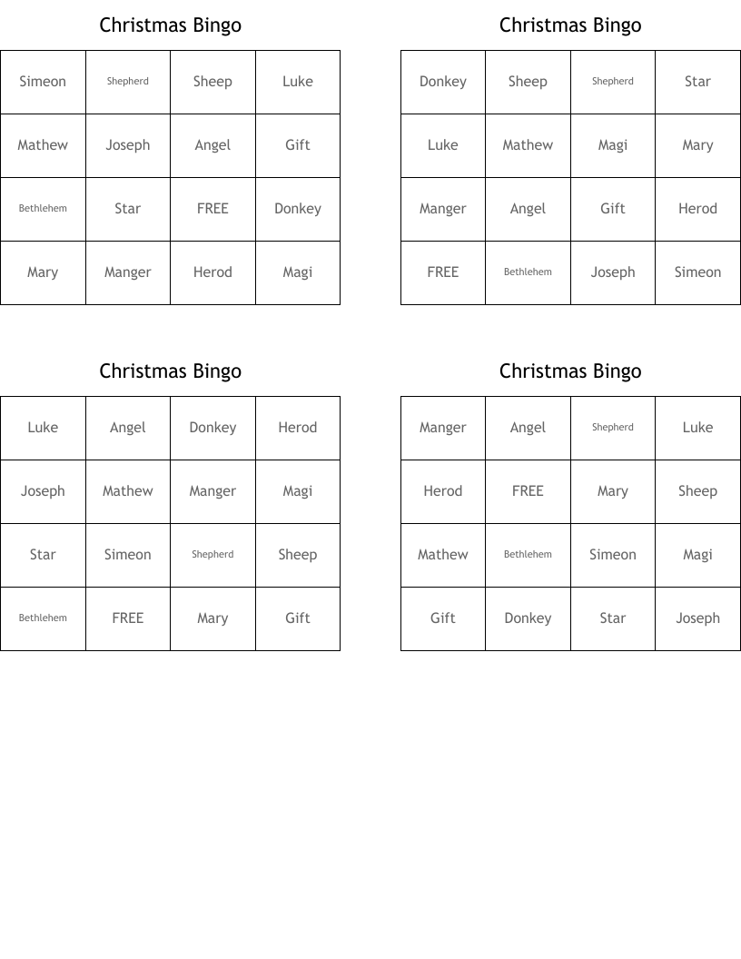 Christmas Bingo