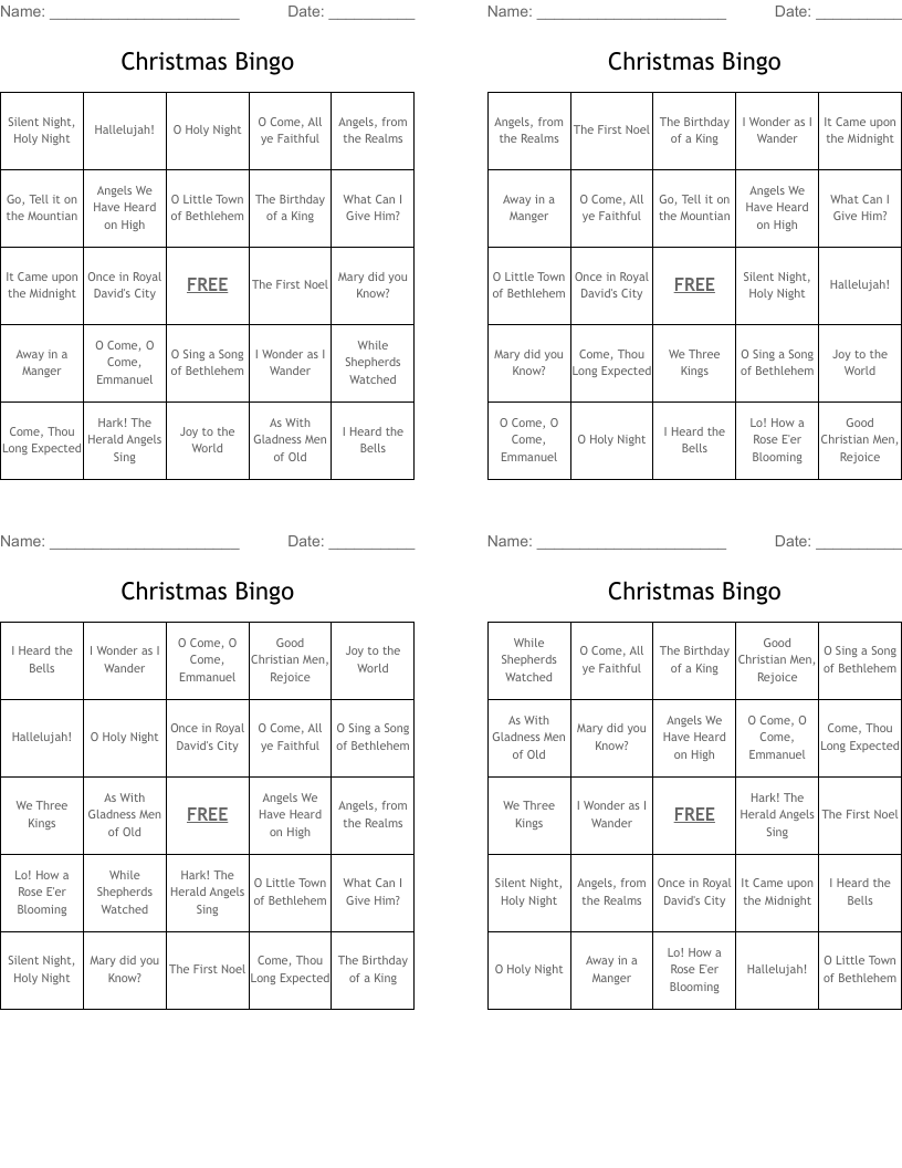 Christmas Bingo