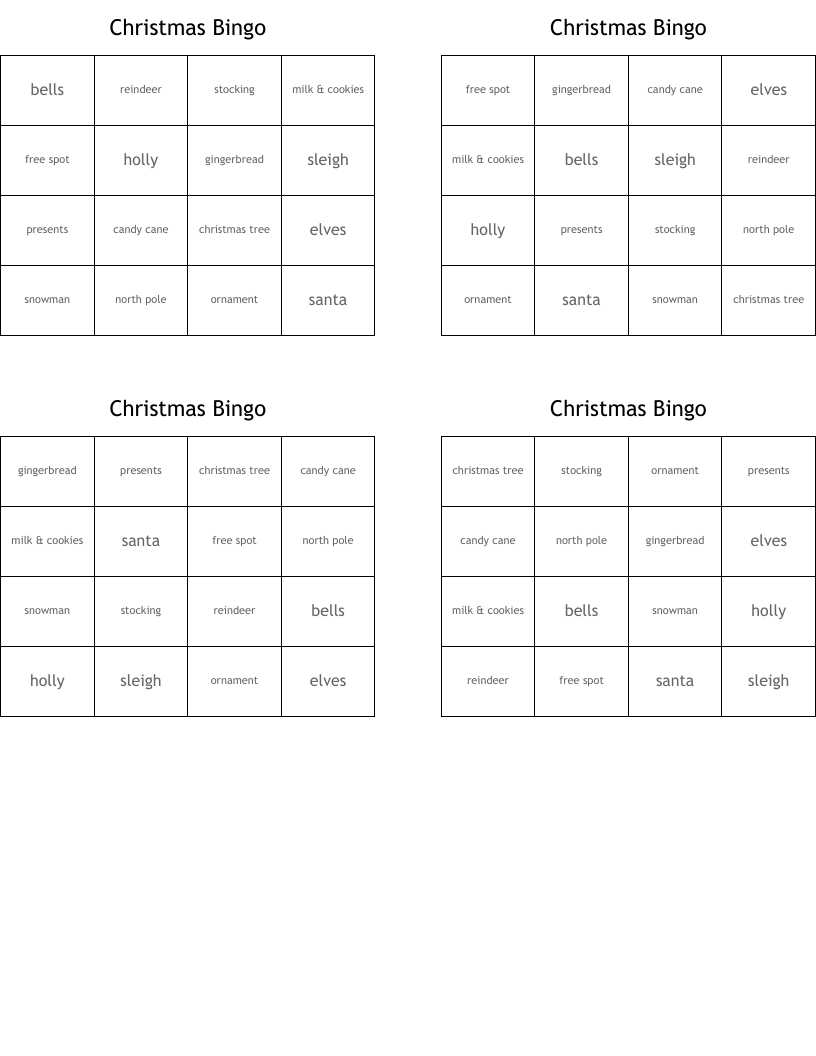 Christmas Bingo
