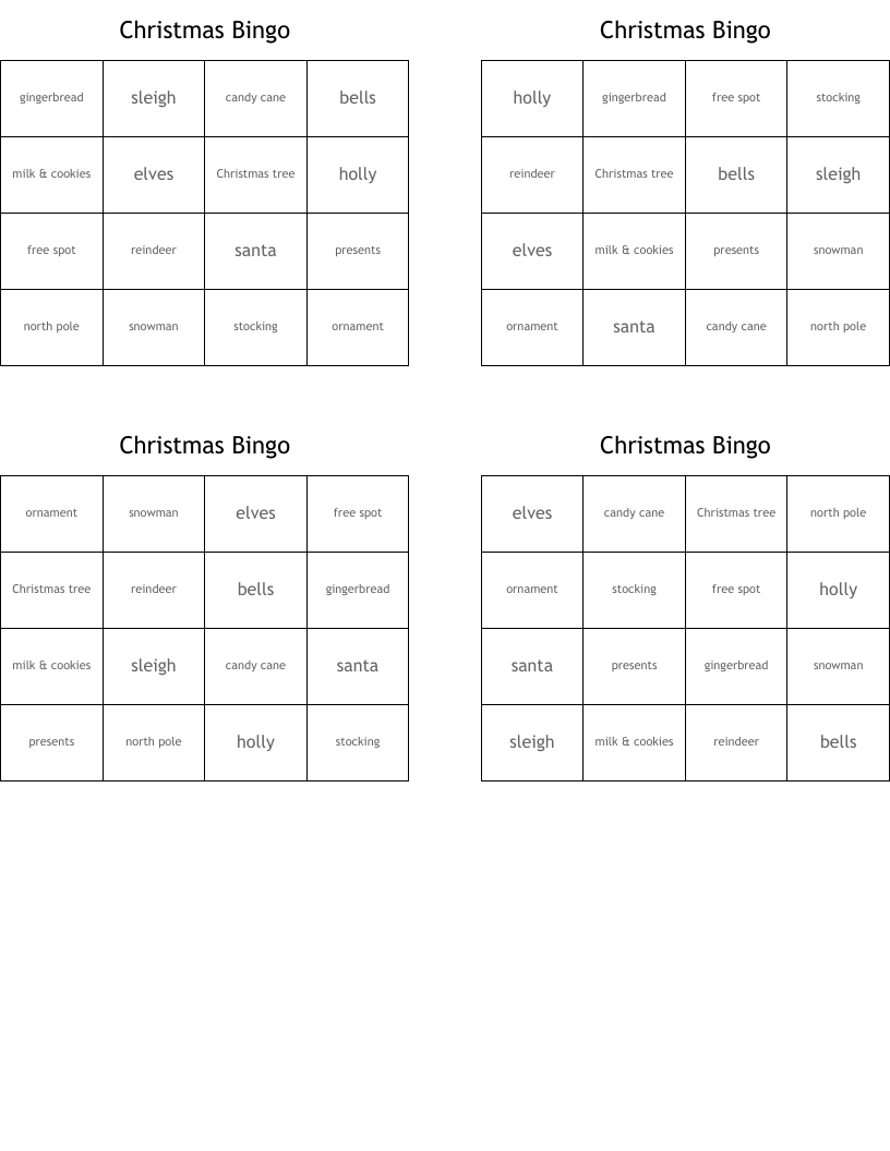 Christmas Bingo