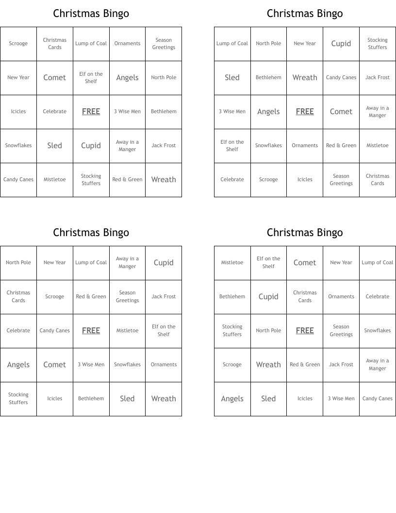 Christmas Bingo
