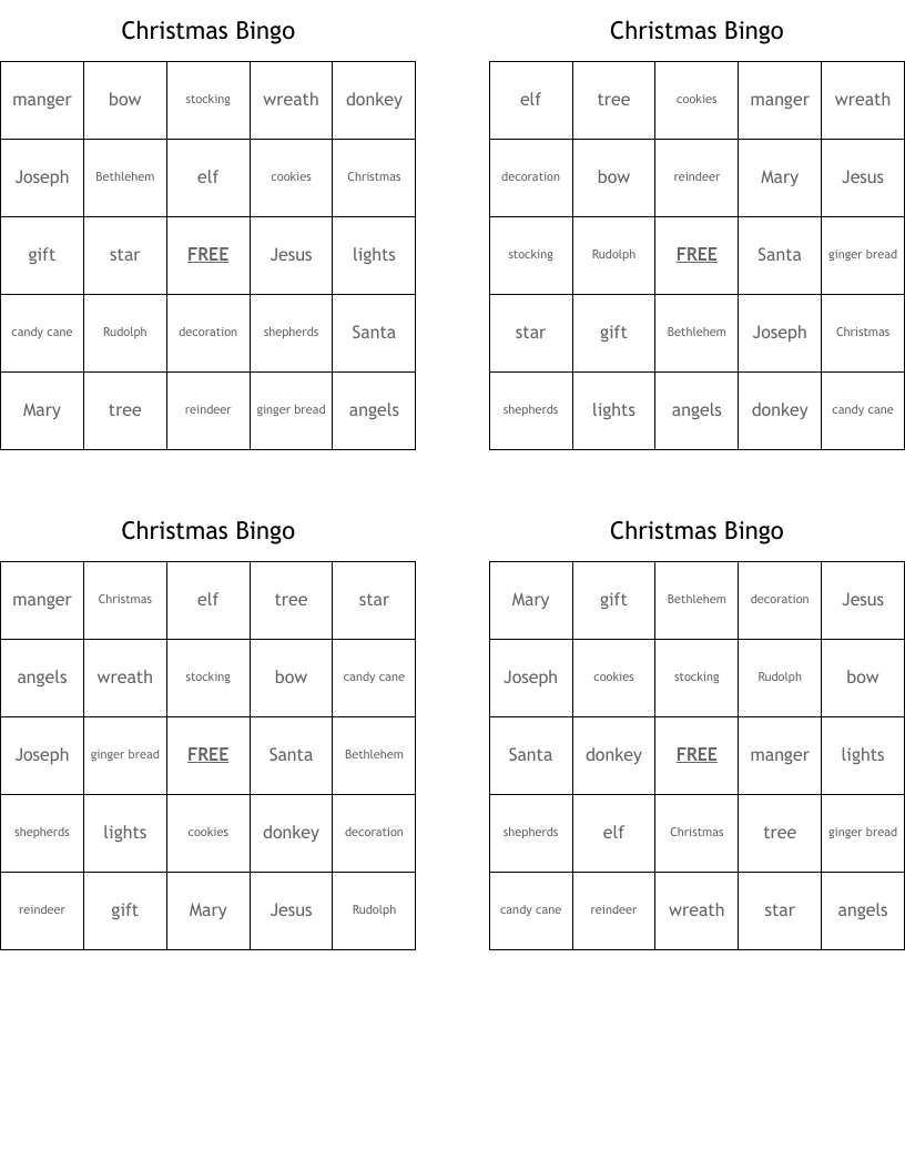 Christmas Bingo