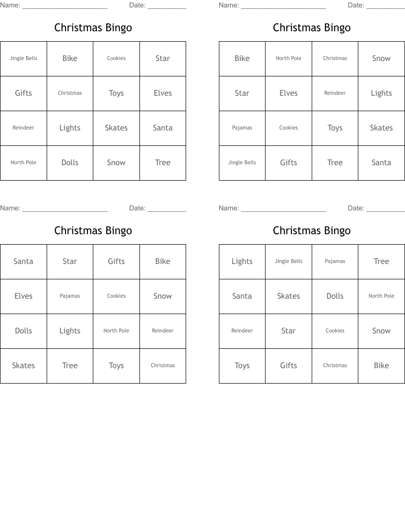 Christmas Bingo