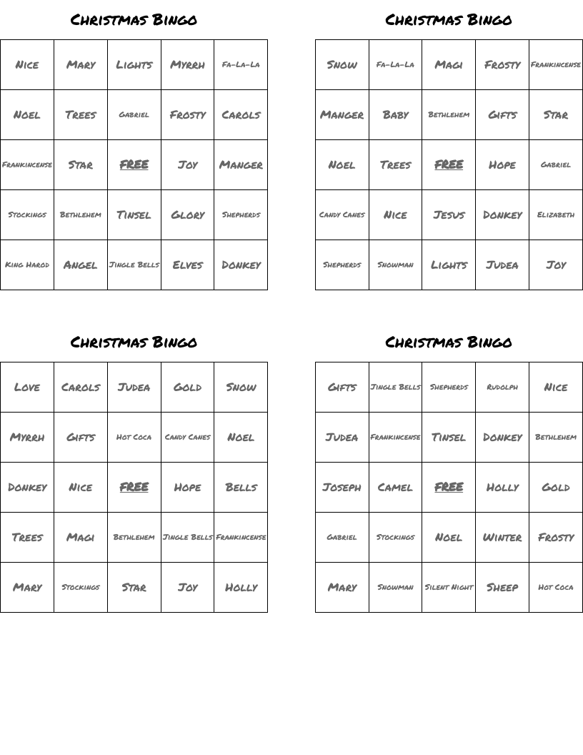 Christmas Bingo