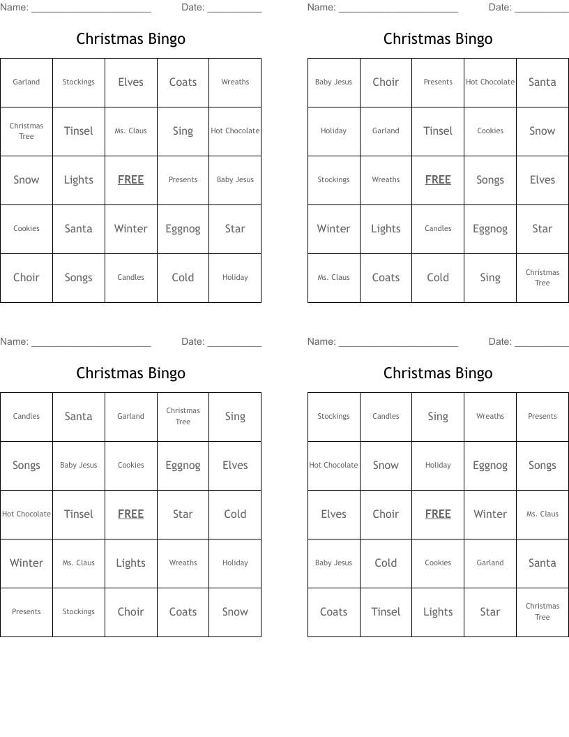 Christmas Bingo