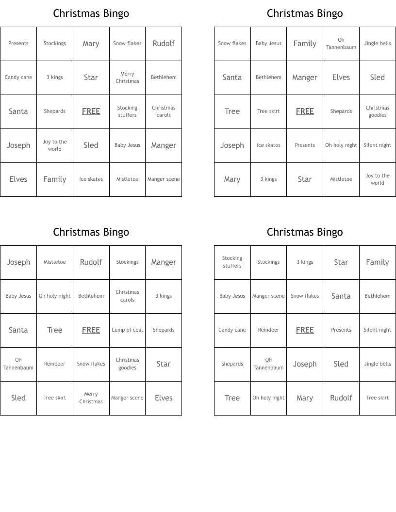 Christmas Bingo