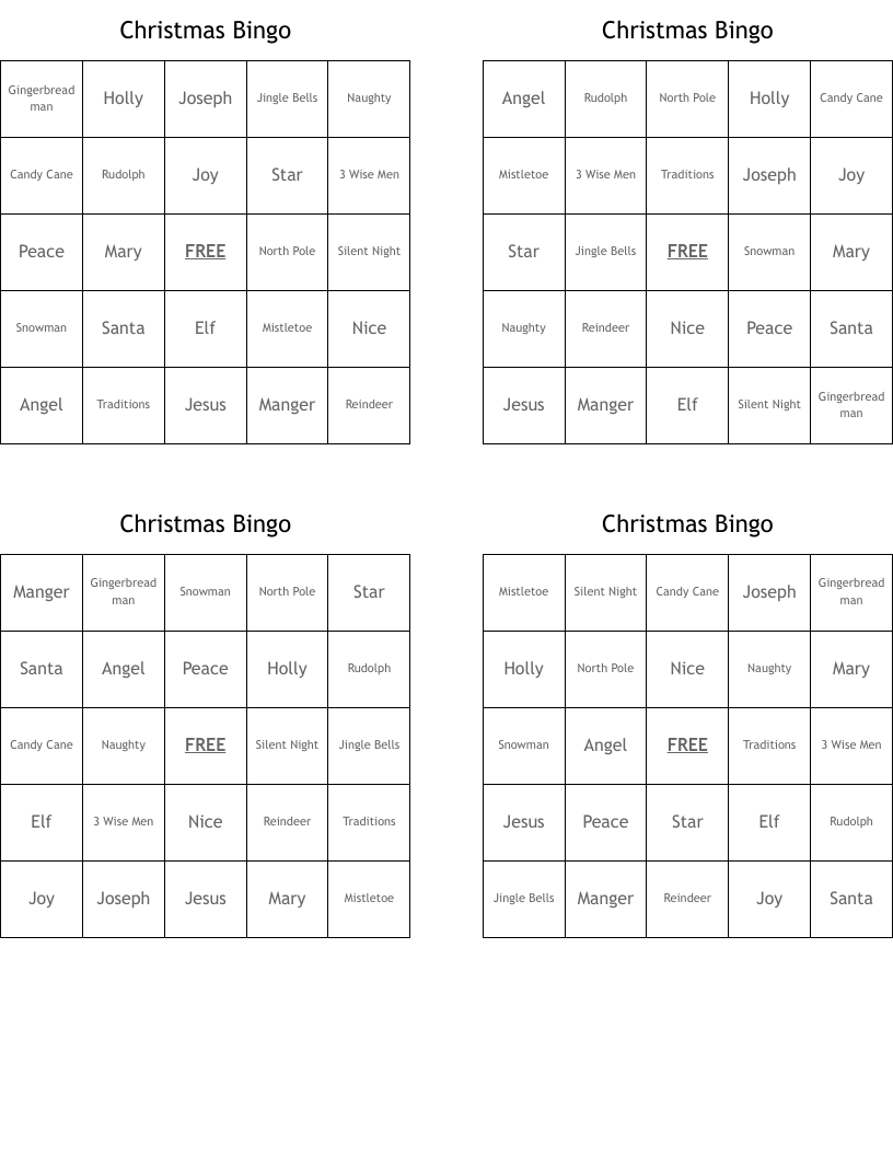 Christmas Bingo