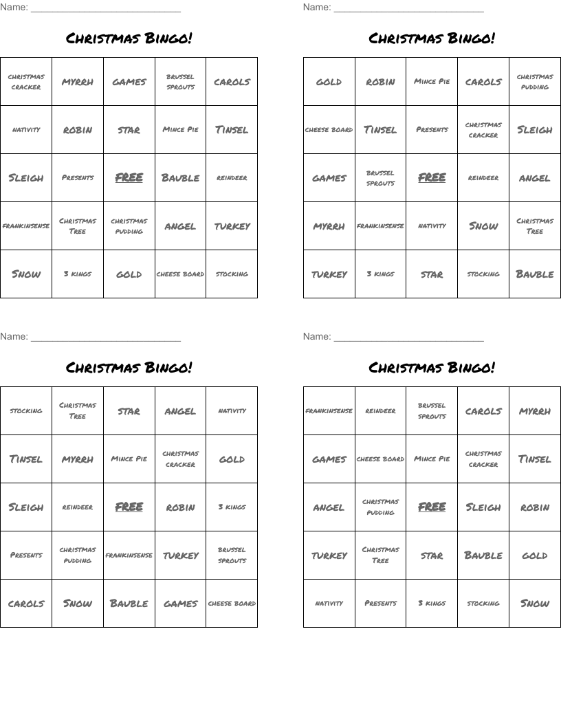 Christmas Bingo!