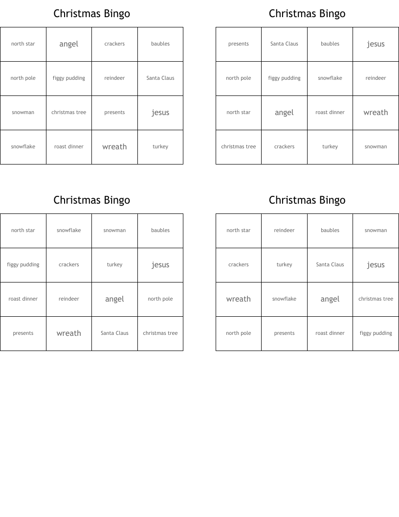 Christmas Bingo