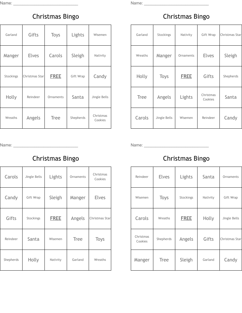 Christmas Bingo