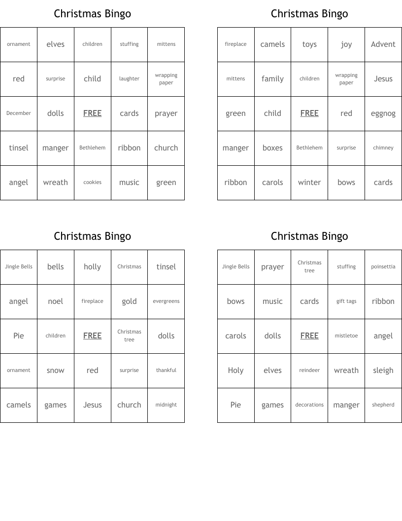 Christmas Bingo