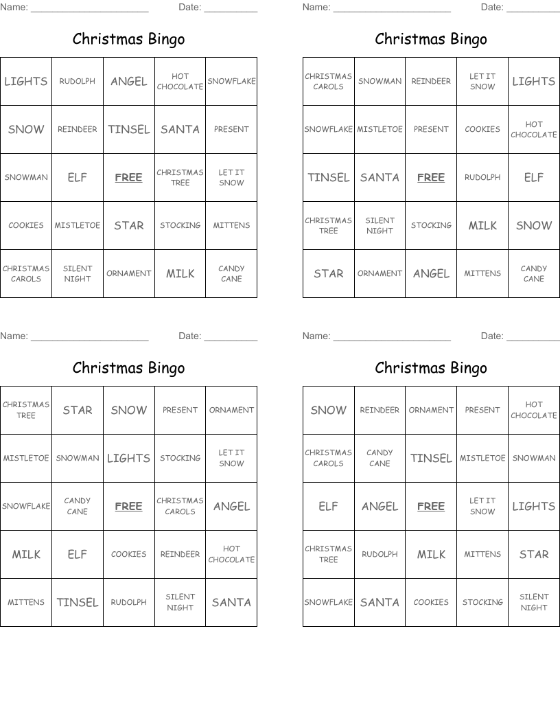 Christmas Bingo
