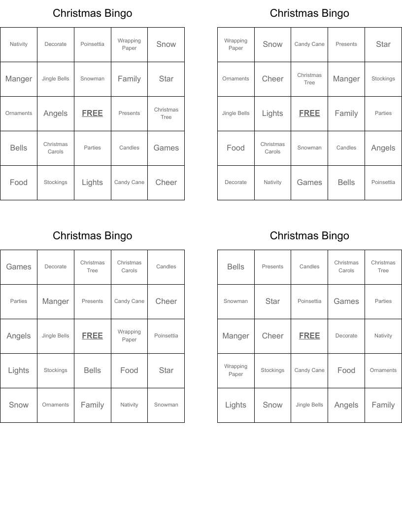 Christmas Bingo