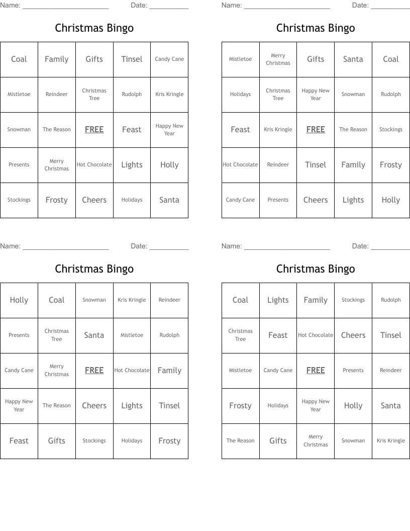 Christmas Bingo