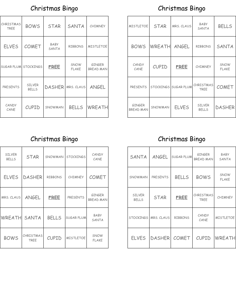 Christmas Bingo