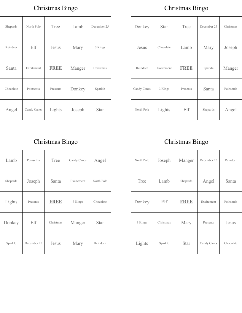 Christmas Bingo