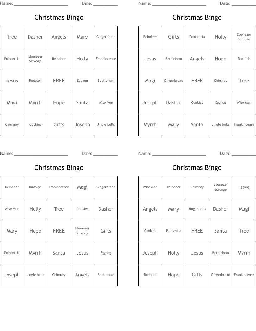 Christmas Bingo
