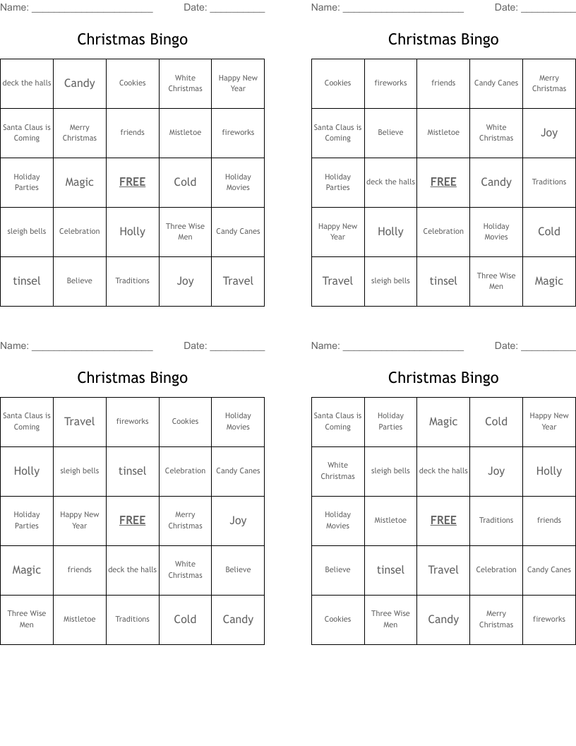 Christmas Bingo