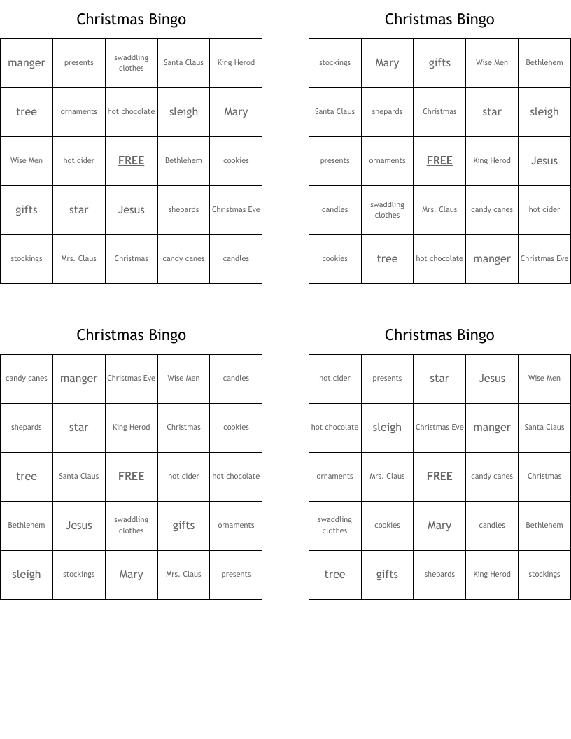 Christmas Bingo