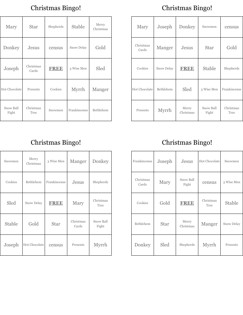 Christmas Bingo!