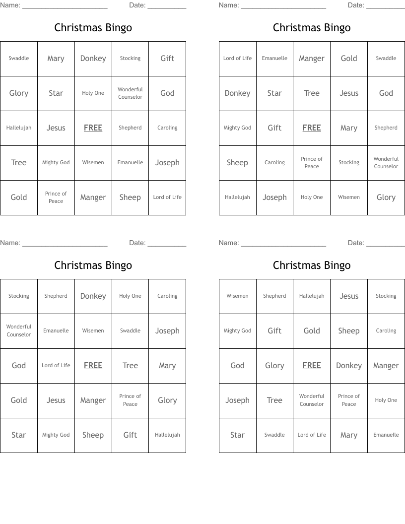 Christmas Bingo