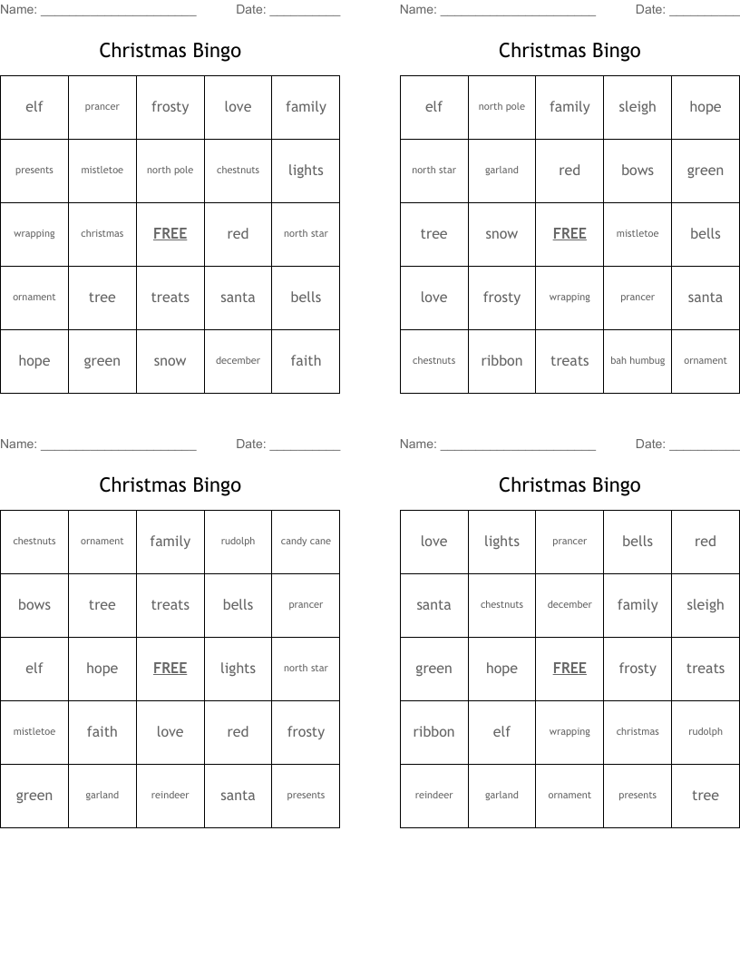 Christmas Bingo