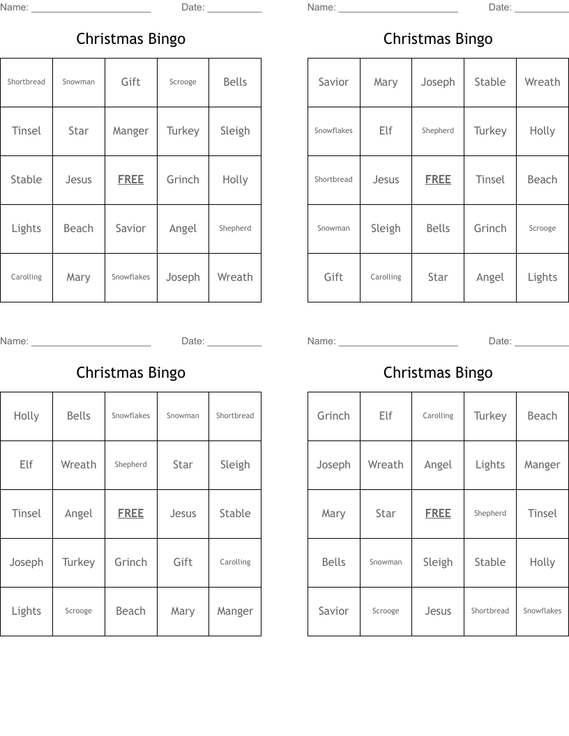 Christmas Bingo