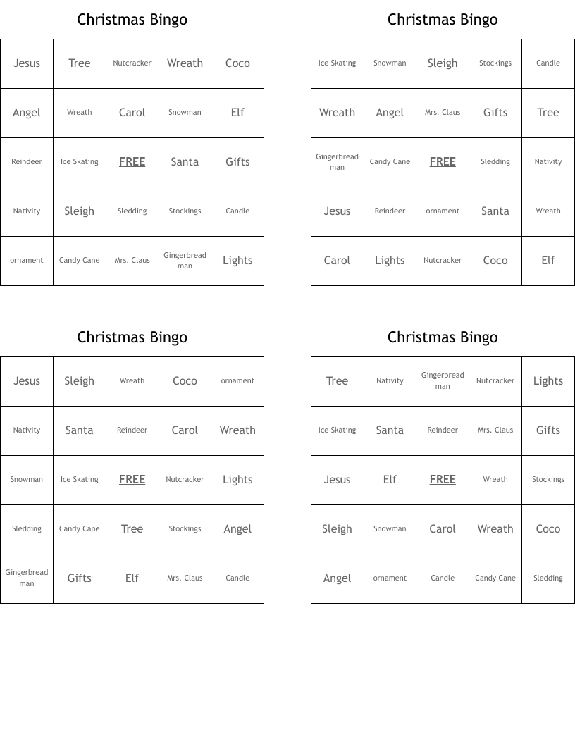 Christmas Bingo