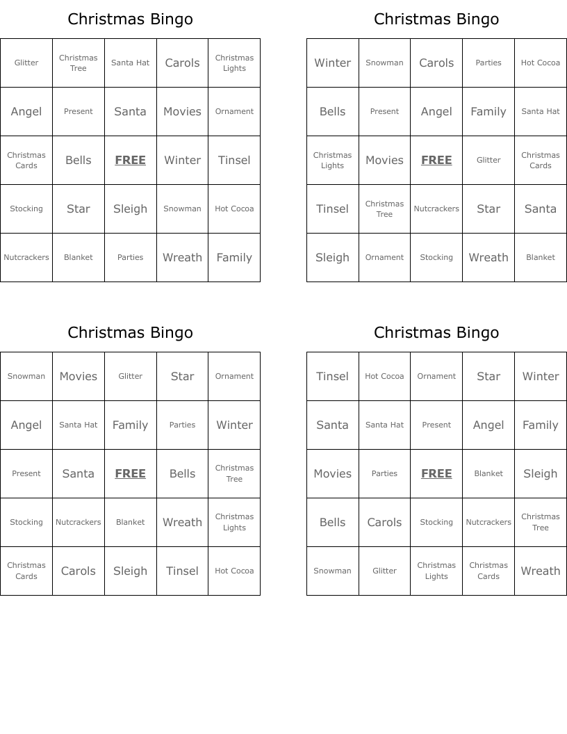 Christmas Bingo
