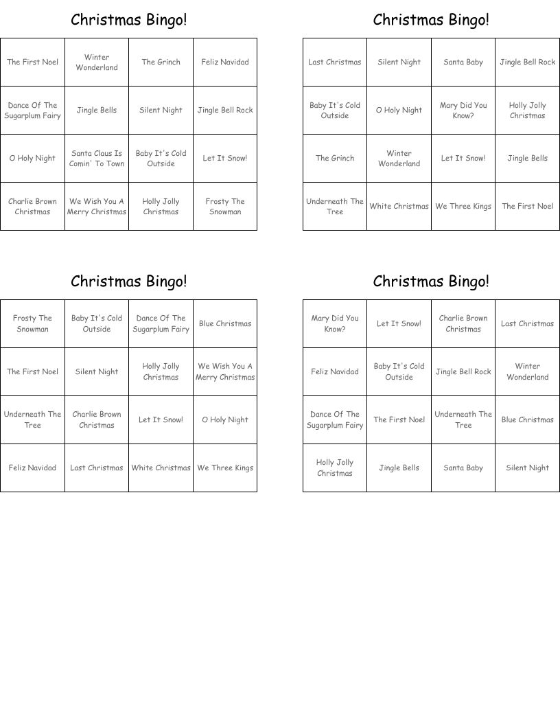 Christmas Bingo!