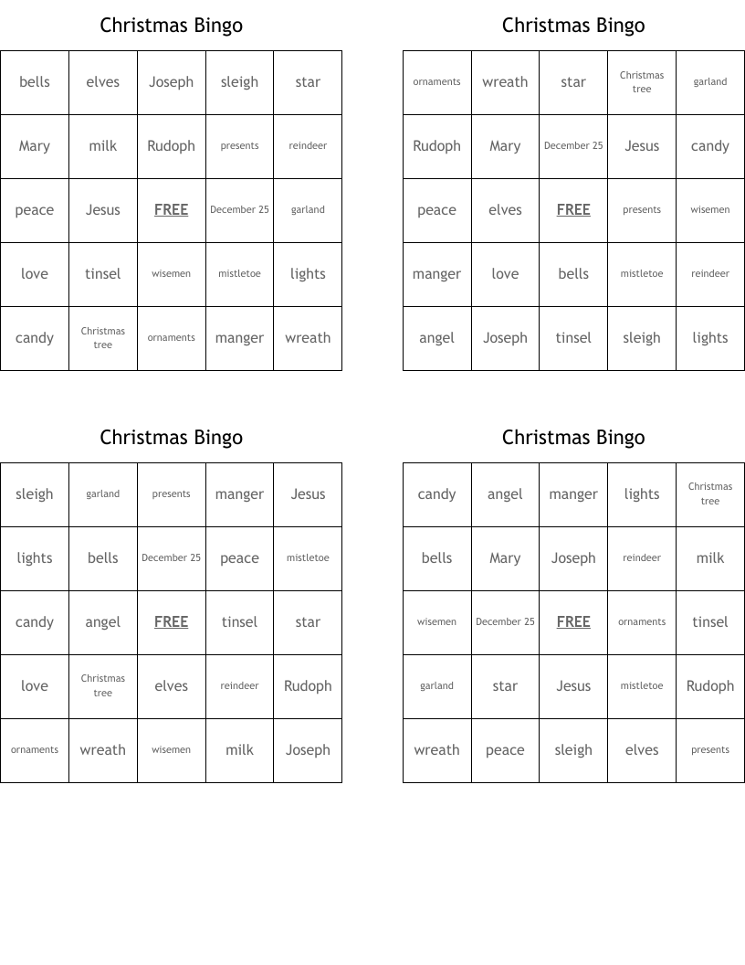 Christmas Bingo