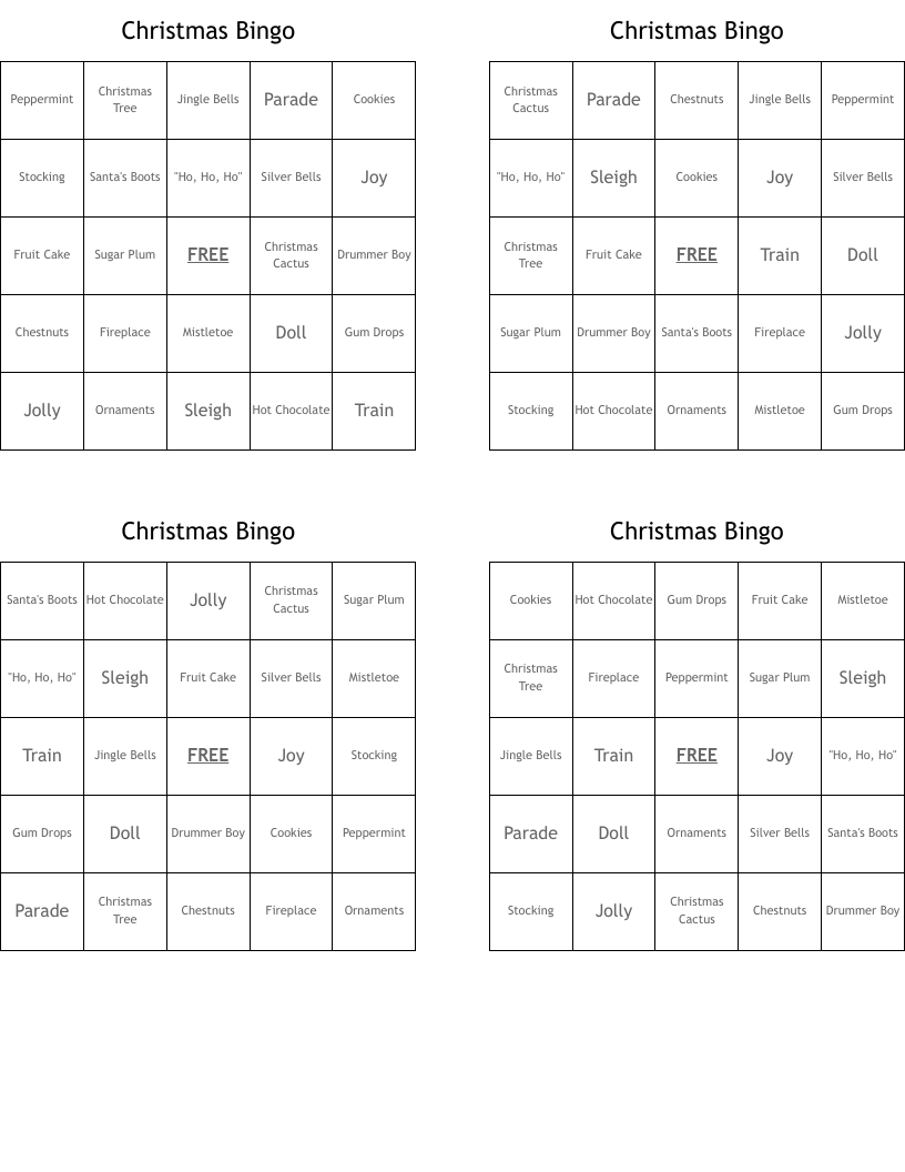 Christmas Bingo