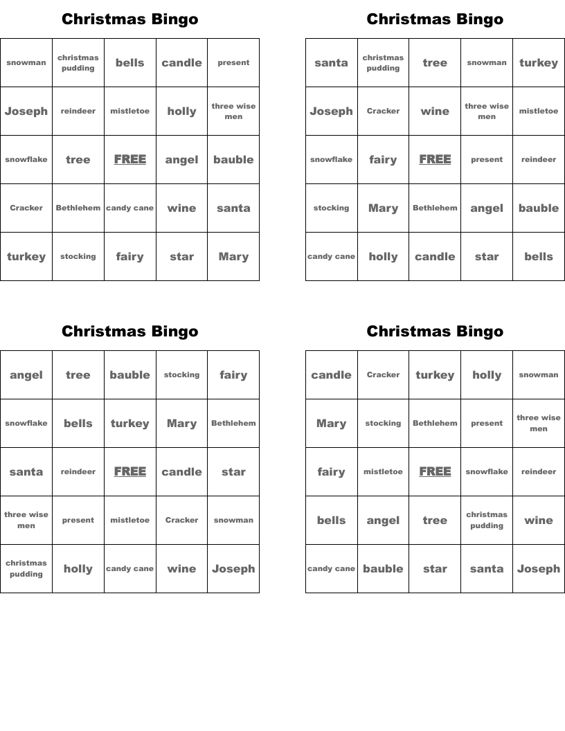 Christmas Bingo