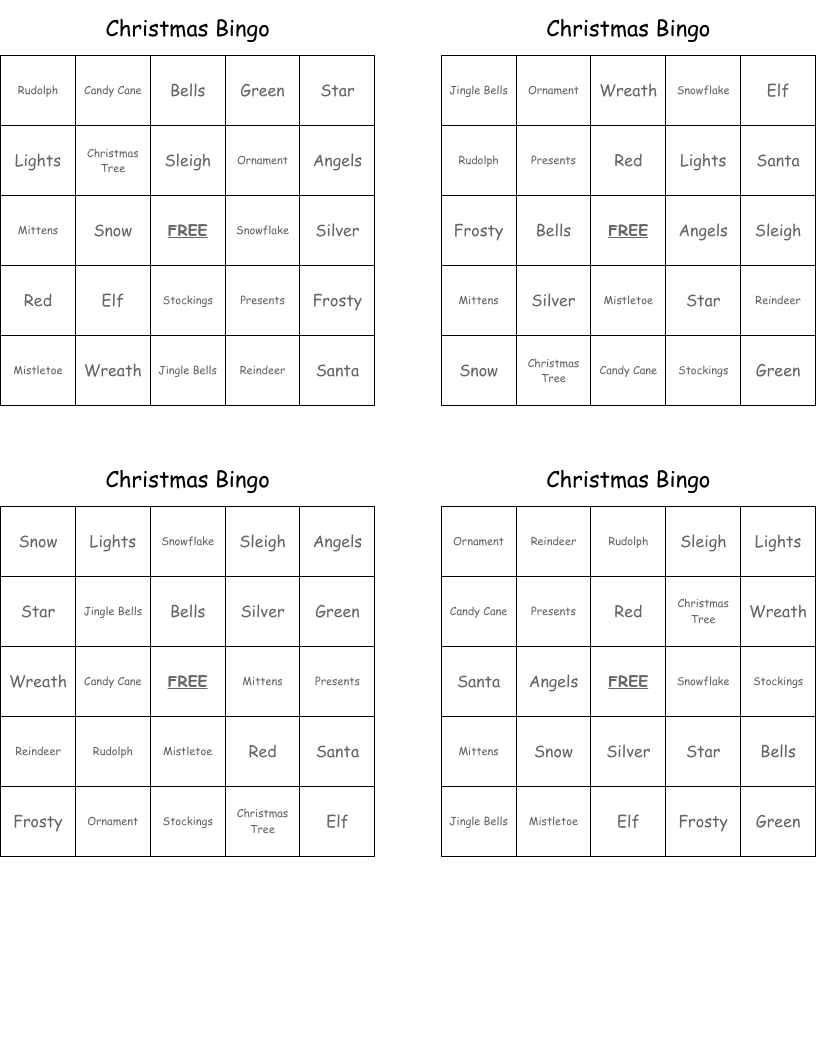 Christmas Bingo